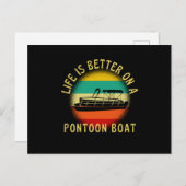 LIfe ist besser auf einem Pontoon-Boot Postkarte (Vorne/Hinten)