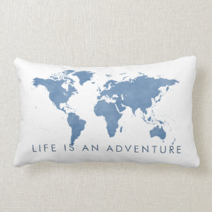 Life ist ein Adventure Blue World Map Baby Kids Lendenkissen