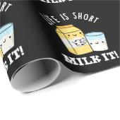 LIfe ist Kurze Milch Es ist sonniges Getränk Pun D Geschenkpapier (Rolleneckpunkt)