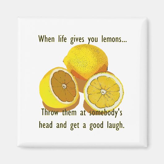 Life Lemons Dark Spaß Funny Yellow Frucht Magnet (Vorne)