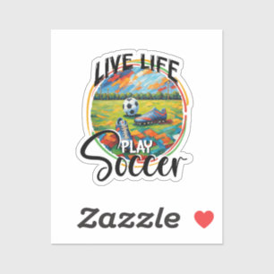 Life Live Play Soccer, Football Player Aufkleber