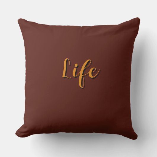 Life Logo Dk Braun Kissen (Vorderseite)