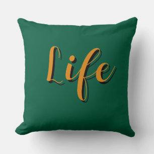 Life Logo Dk Grün Kissen