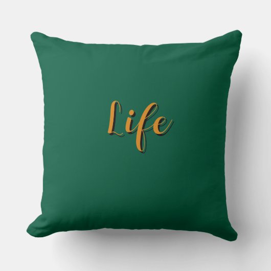 Life Logo Dk Grün Kissen (Vorderseite)