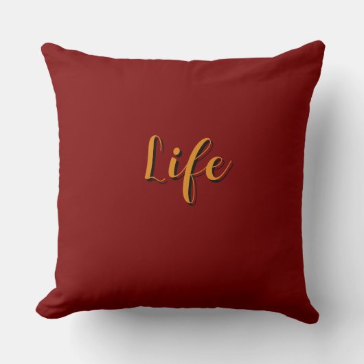 Life Logo Dk Rot Kissen (Vorderseite)