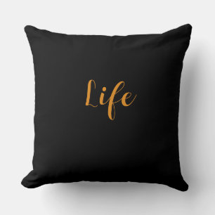 Life Logo Schwarz Kissen