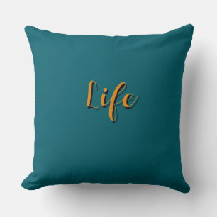 Life Logo Türkis Kissen