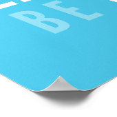 LIFE MANTRA positive moderne Typografie Aqua Blue Poster (Ecke)