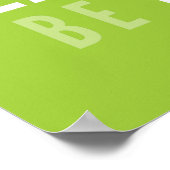 LIFE MANTRA positive moderne Typografie Kalkgrün Poster (Ecke)