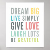 LIFE MANTRA QUOTE positive Typografie Pastellfarbe Poster (Vorne)