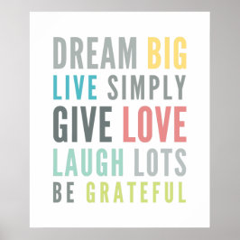 LIFE MANTRA QUOTE positive Typografie Pastellfarbe Poster