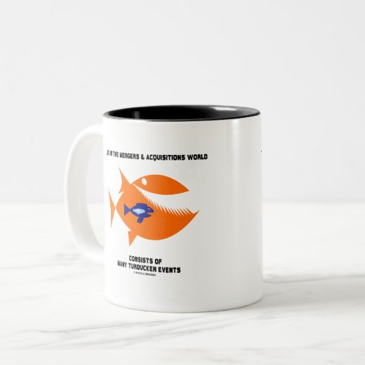 Life Mergers & Acquisitions World Turducken Fish Zweifarbige Tasse (Vorderseite Links)