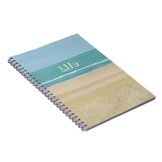 Life, Ocean Waves Beach Sand Journal Notizblock (Rechte Seite)