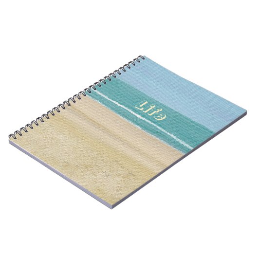 Life, Ocean Waves Beach Sand Journal Notizblock (Linke Seite)