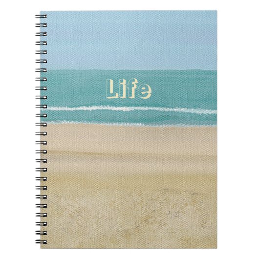 Life, Ocean Waves Beach Sand Journal Notizblock (Vorderseite)