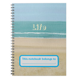 Life, Ocean Waves Beach Sand Personalisiertes Note Notizblock