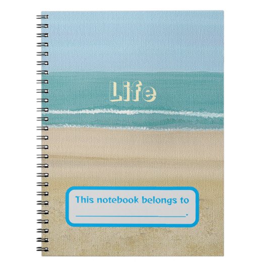 Life, Ocean Waves Beach Sand Personalisiertes Note Notizblock (Vorderseite)