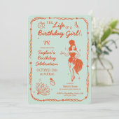 Life of a Birthday Girl Invitation Einladung (Stehend Vorderseite)