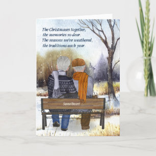 Life Partner Christmas Senior Gay Couple Winter Feiertagskarte