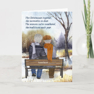Life Partner Christmas Senior Gay Couple Winter Feiertagskarte