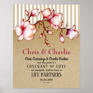 "Life Partners" Liebe Covenant Wedding Certificate Poster