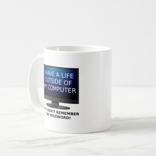 Life Password Funny Mug Kaffeetasse (Vorderseite Links)