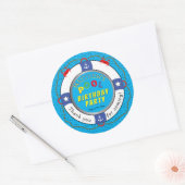 Life Preserve Boy Birthday Pool Party Runder Aufkleber (Umschlag)