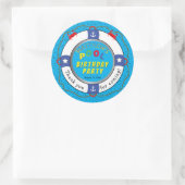 Life Preserve Boy Birthday Pool Party Runder Aufkleber (Tasche)