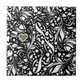 Life Quote Black Ceramic Tile by Adiela Akoo Fliese (Vorderseite)