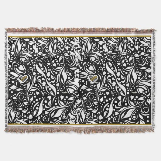 Life Quote Black Decorative Throw Blanket Decke (Vorderseite)