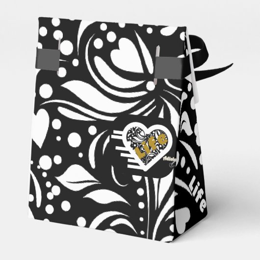 Life Quote Black Gevor Box von Adiela Akoo Geschenkschachtel (Rückseite)