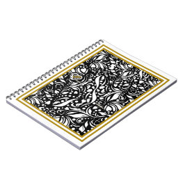 Life Quote Black Paisley Spiral Foto Notebook Notizblock