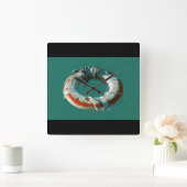 Life Ring Art Foto Quadratische Wanduhr (Zuhause)