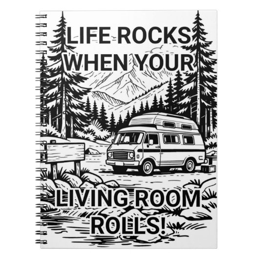 Life Rocks When Your Living Room Rolls Camper Notizblock (Vorderseite)
