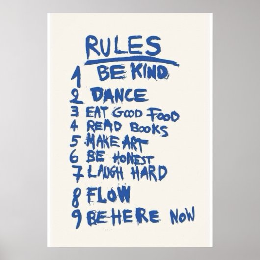 Life Rules – Be Kind, Dance, Laugh Hard” Poster (Vorne)