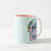 Life’s a Beach Skeleton Flamingo Float Zweifarbige Tasse (VorderseiteRechts)