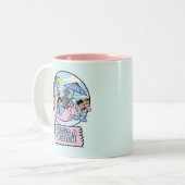 Life’s a Beach Skeleton Flamingo Float Zweifarbige Tasse (Vorderseite Links)