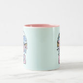 Life’s a Beach Skeleton Flamingo Float Zweifarbige Tasse (Mittel)