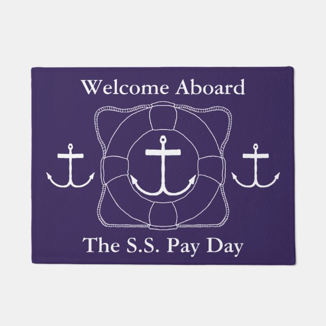 Life Saver & Anchor Door Mat (Lite Print) Fußmatte (Vorderseite)