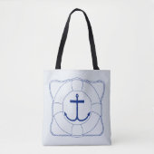 Life Saver & Anchor Tote Bag (Dunkle Printwerbung) Tasche (Vorderseite)
