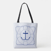 Life Saver & Anchor Tote Bag (Dunkle Printwerbung) Tasche (Rückseite)