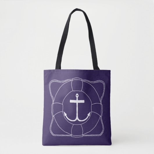 Life Saver & Anchor Tote Bag (Light Print) Tasche (Vorderseite)
