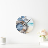 Life Saver Beach Scene Runde Wanduhr (Zuhause)