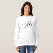 Life Savers Medical Heartbeat Stethoscope T-Shirt Sweatshirt (Vorne ganz)