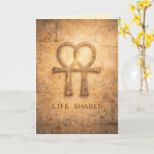 Life Shared Ankh Valentine Egyptian Symbol  Karte (Gelbe Blume)