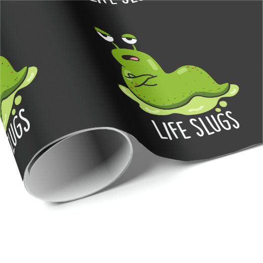 Life Slugs Funny Animal Pub Dark BG Geschenkpapier (Rolleneckpunkt)