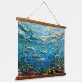 Life Under The Sea Wandteppich Mit Holzrahmen (Gewinkelt)