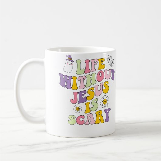 Life Without Jesus Is Scary Christian Halloween Kaffeetasse (Links)