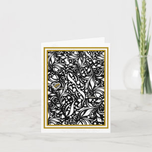 Life Zitat Black Paisley Notecard - Adiela Akoo