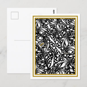 Life Zitat Black Paisley Postcard - Adiela Akoo Postkarte